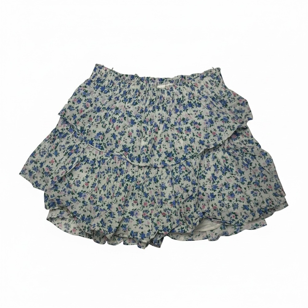 love shack fancy floral mini skirt size small
